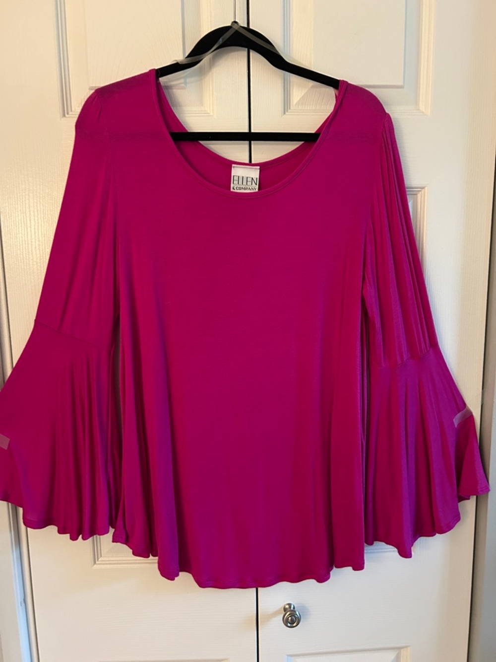 Fuchsia Bell-Sleeve Tunic